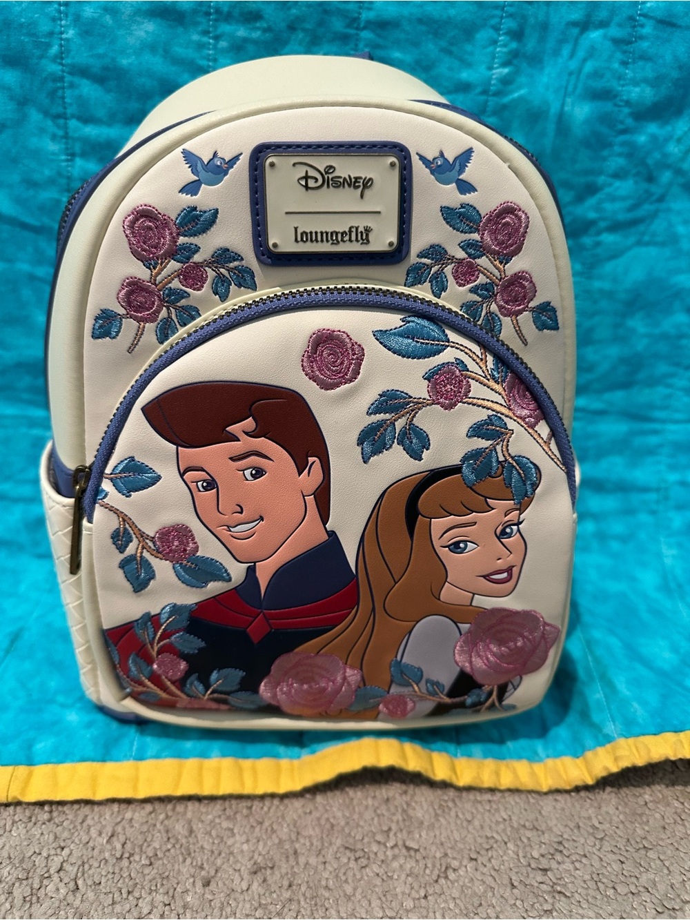 Loungefly Disney Princess Aurora and Prince Phillip Mini Floral Backpack